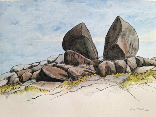 Copy of Jenny McDonald_At Squeaky Beach_Gouache and charcoal_2025 Copy of Jenny McDonald_At Squeaky Beach_Gouache and charcoal_2025